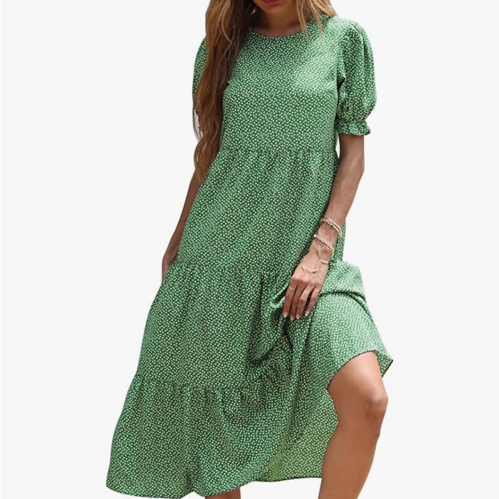 Green Floral Women's Dress